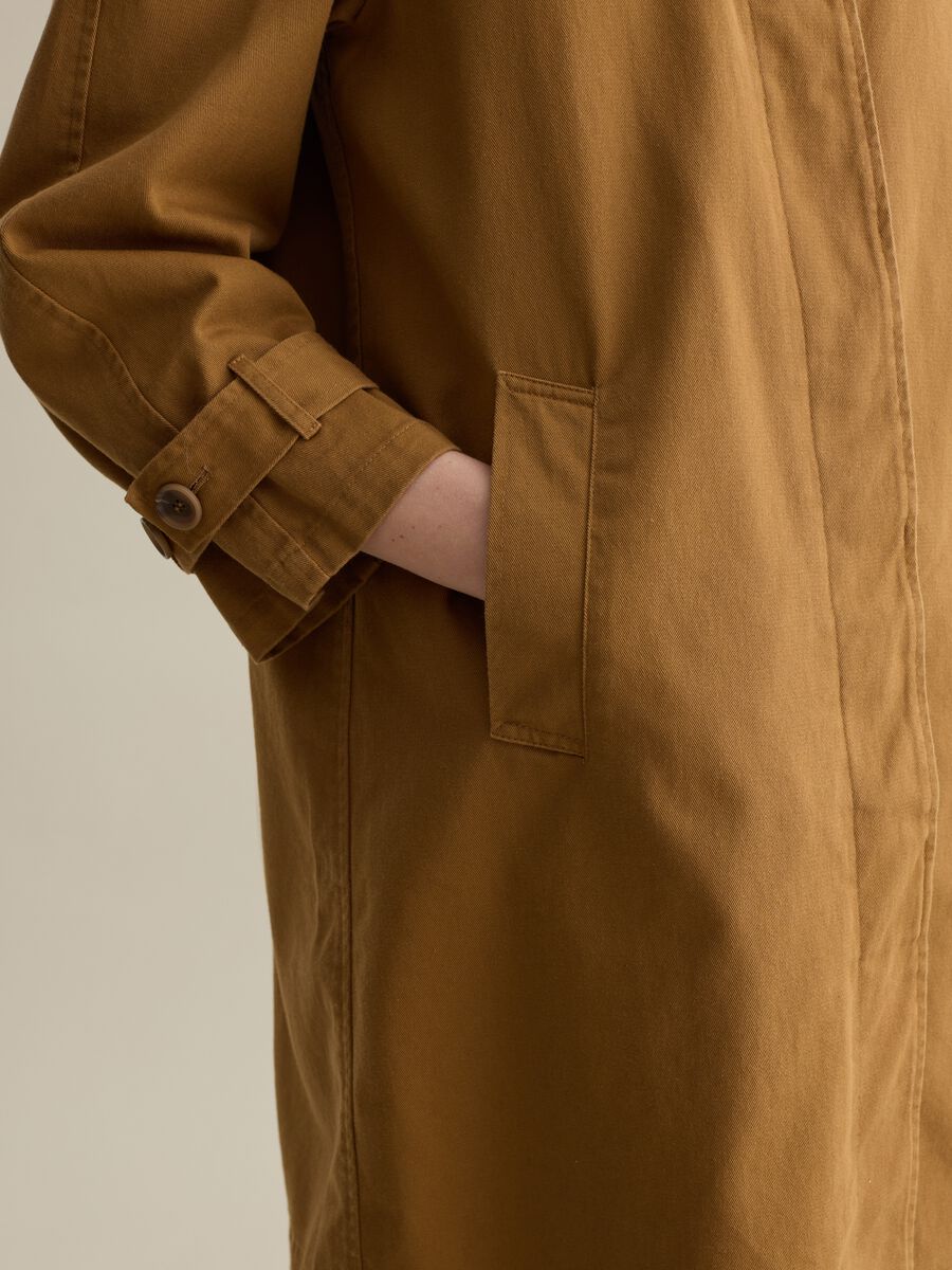 Beige trench coat in cotton canvas_2