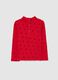 Red children's cotton jumper regular fit with heart prints_2