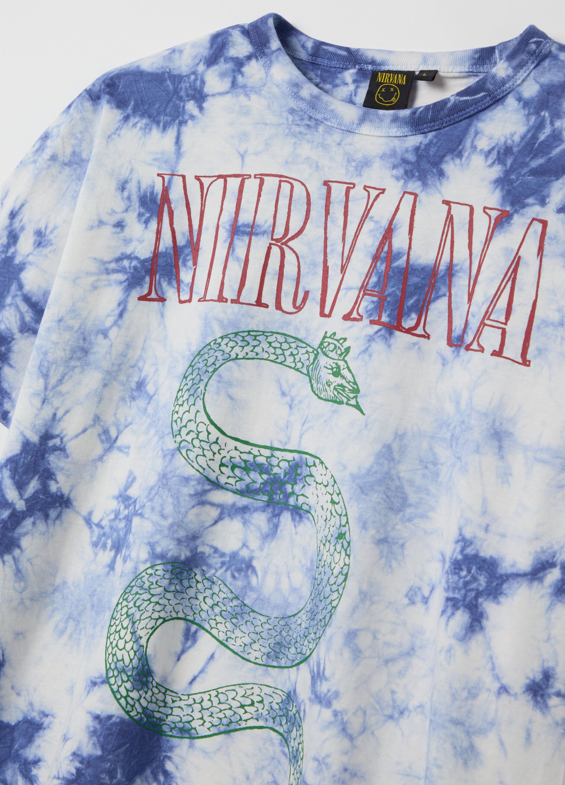 T-shirt Tie Dye stampa Nirvana