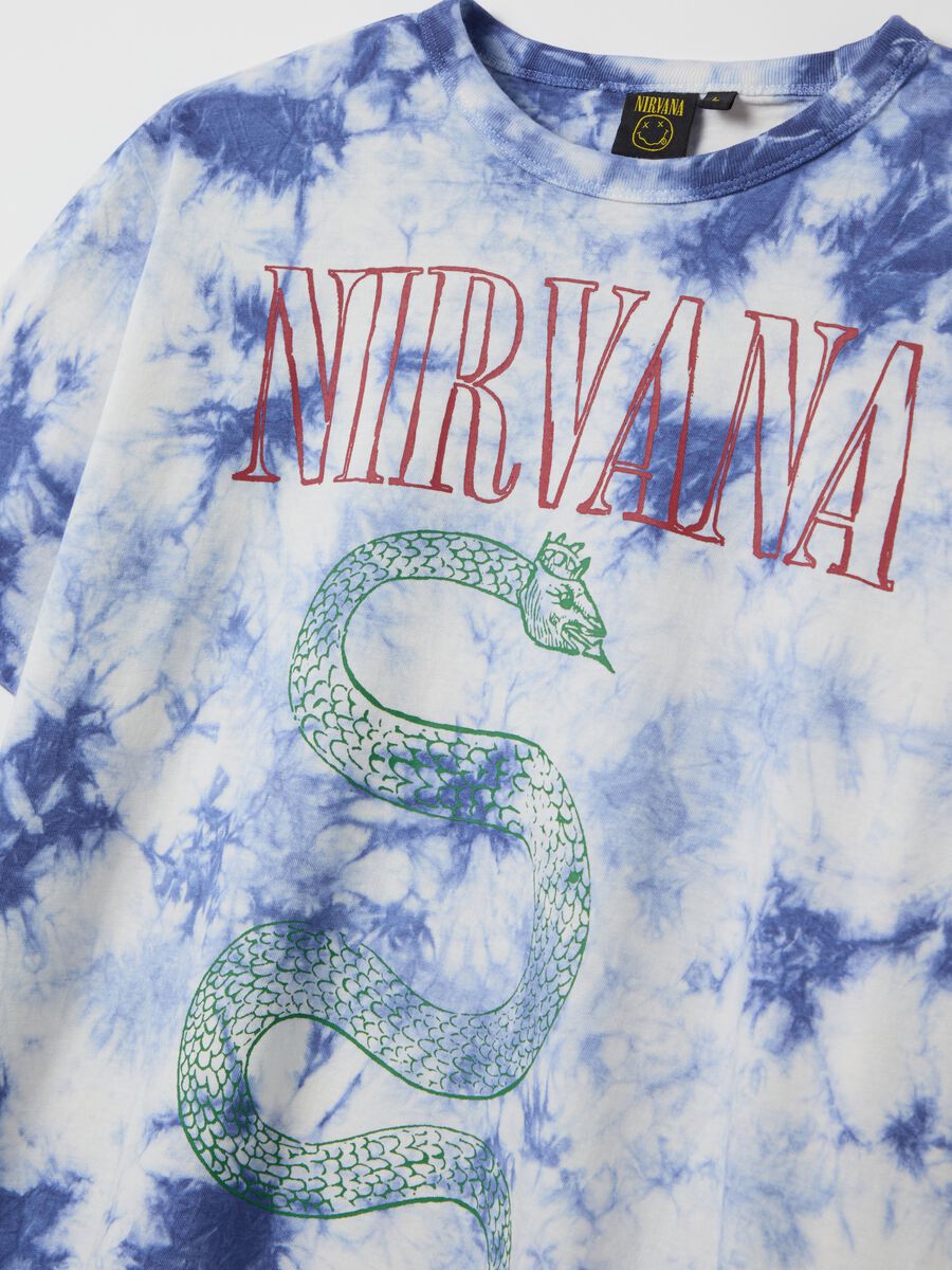 Tie-dye T-shirt with Nirvana print_5
