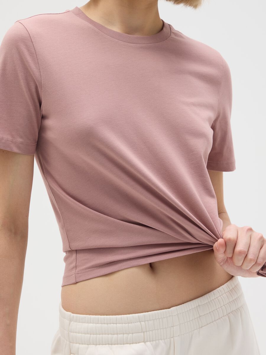 Pink regular fit pure cotton t-shirt_3