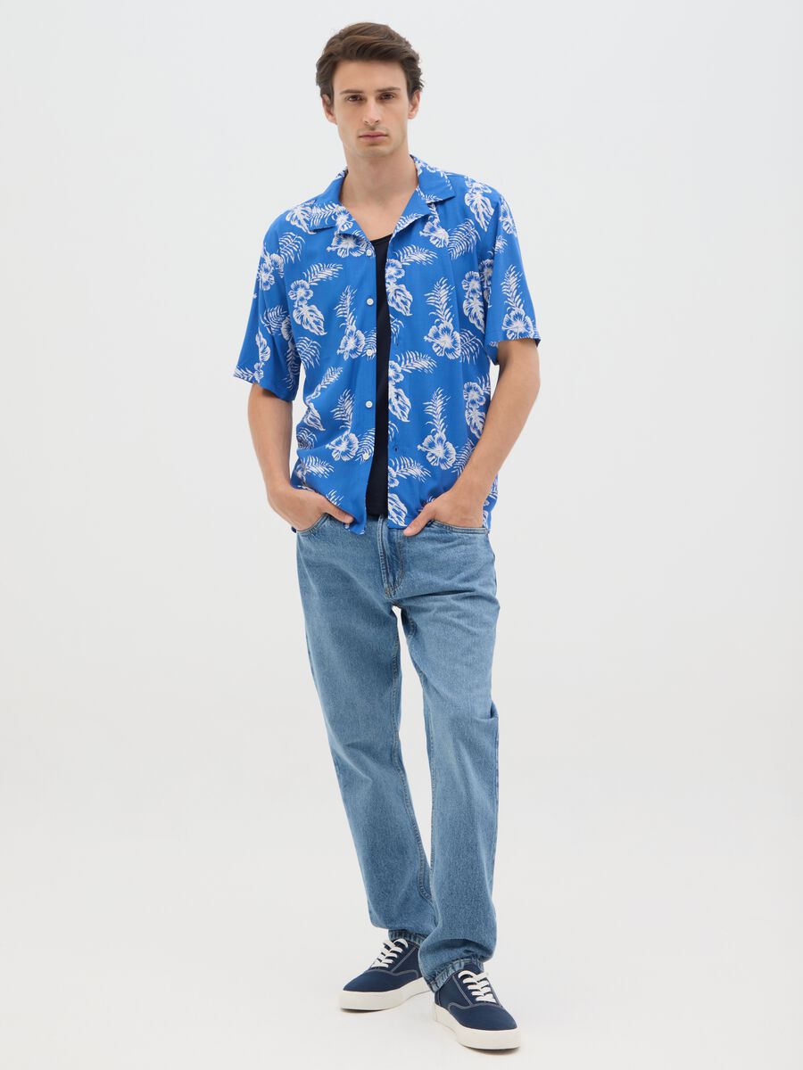 Men's multicoloured pure viscose oversized shirt_1