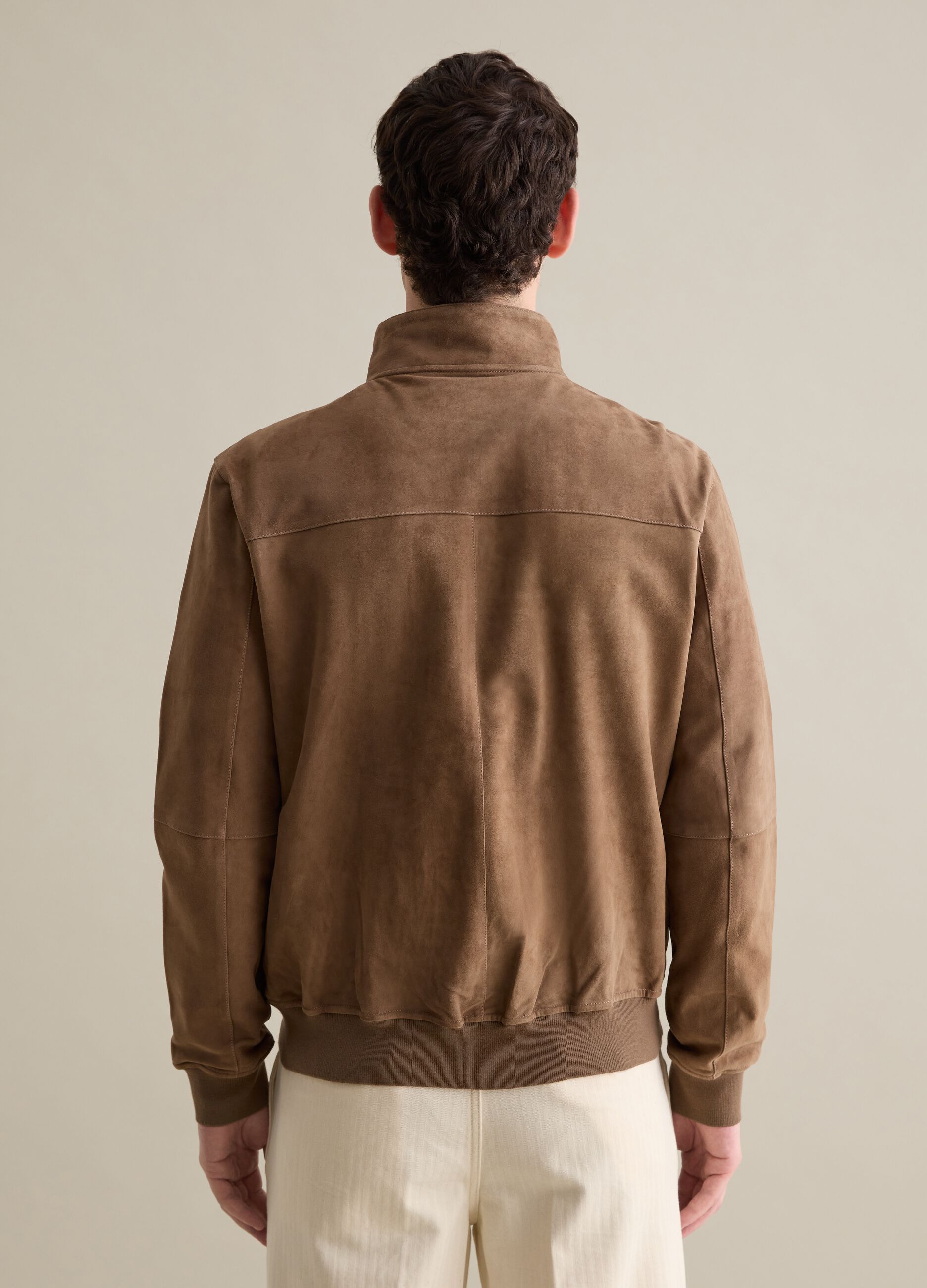 Bomber jacket in suede leather