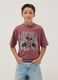 T-shirt viola a maniche corte in puro cotone_0