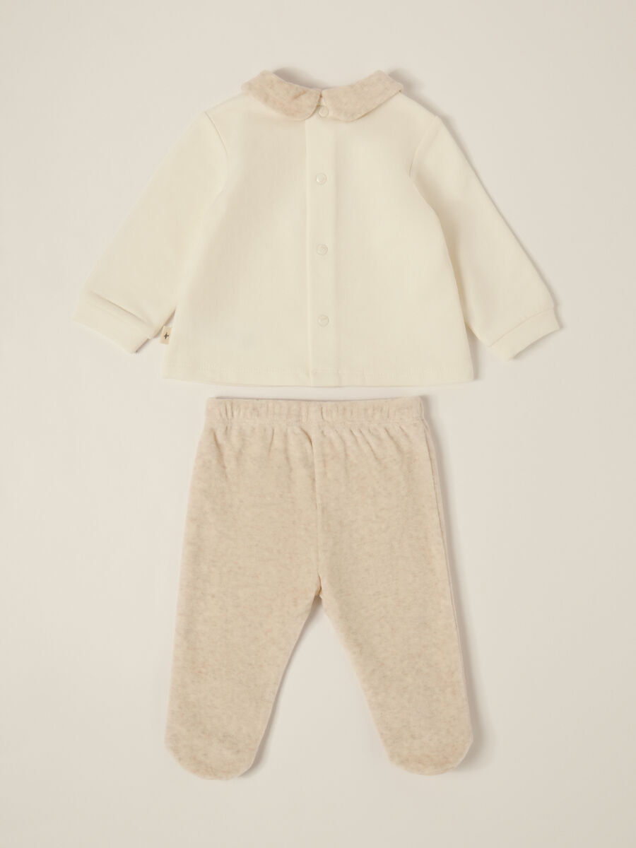 White and beige set for newborn girl_1