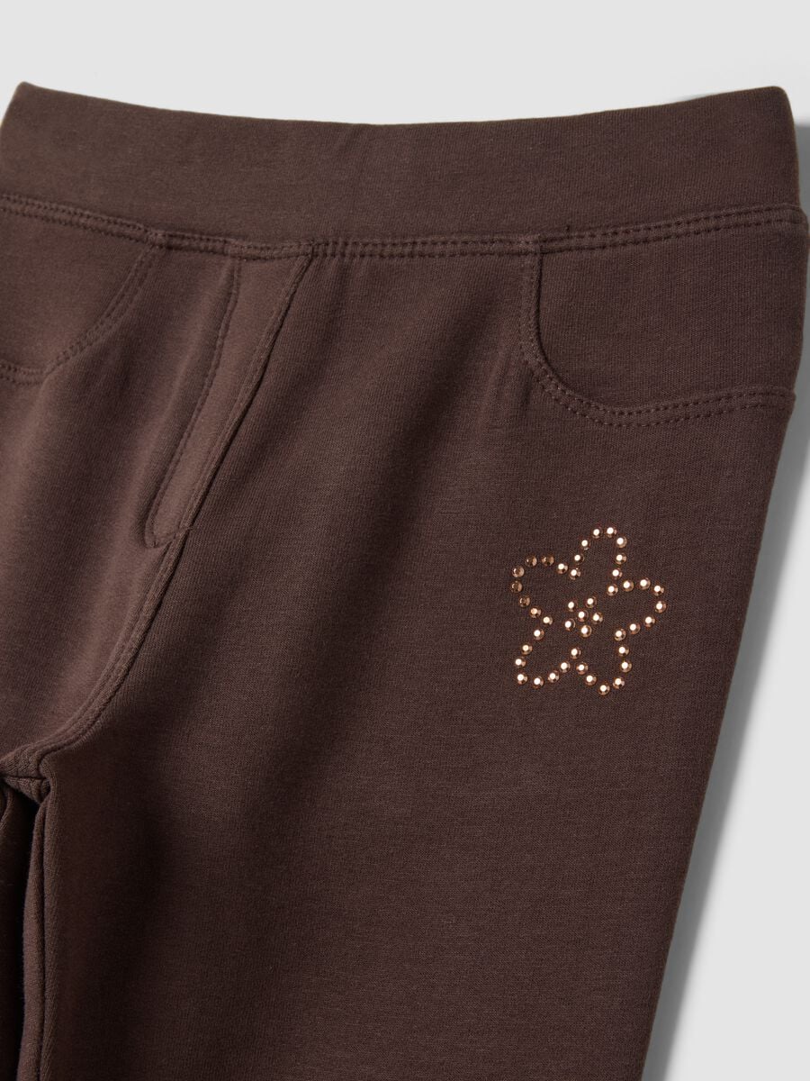 Treggings flare marroni in cotone elasticizzato_2