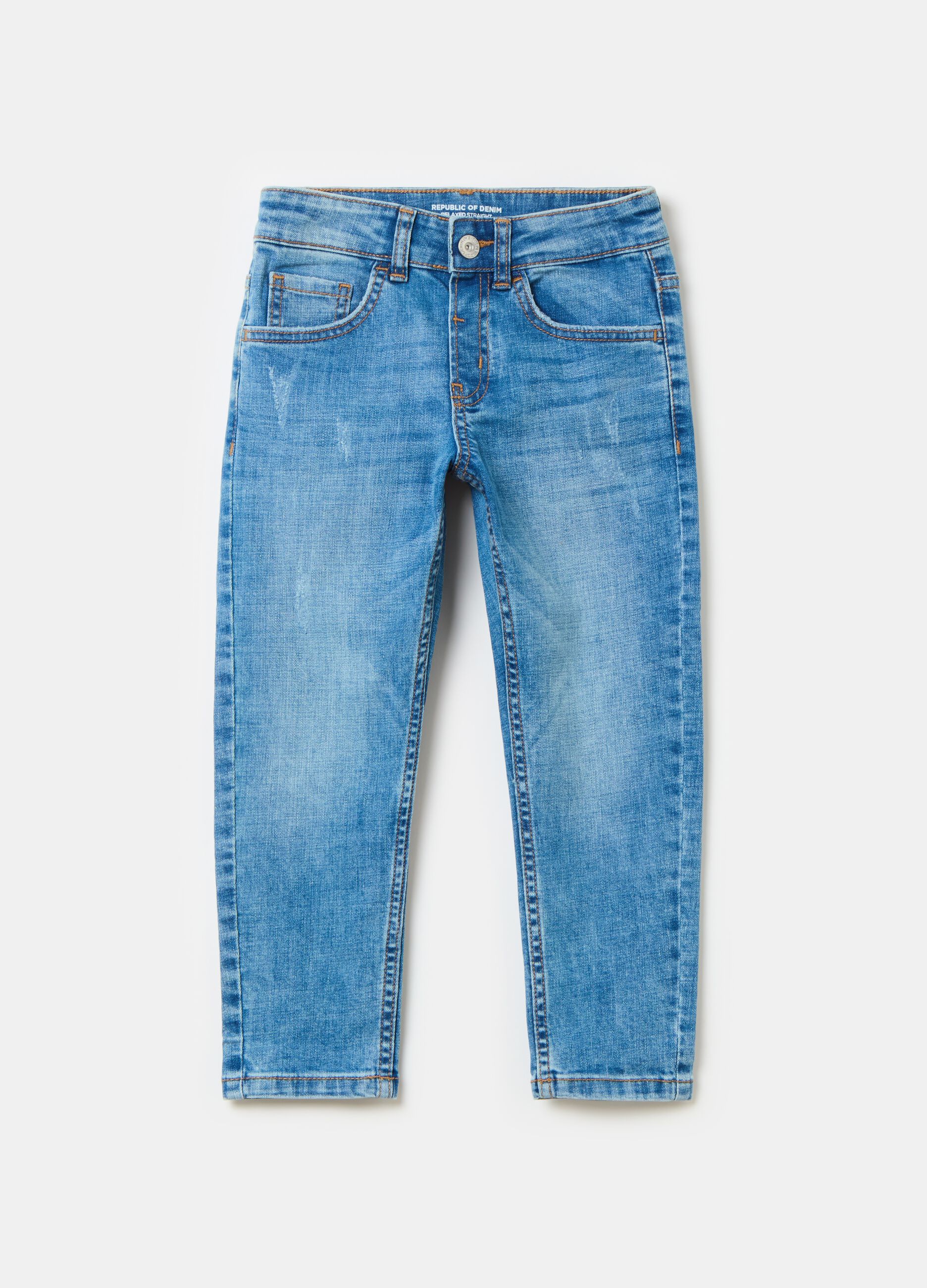 Relaxed-fit jeans with abrasions