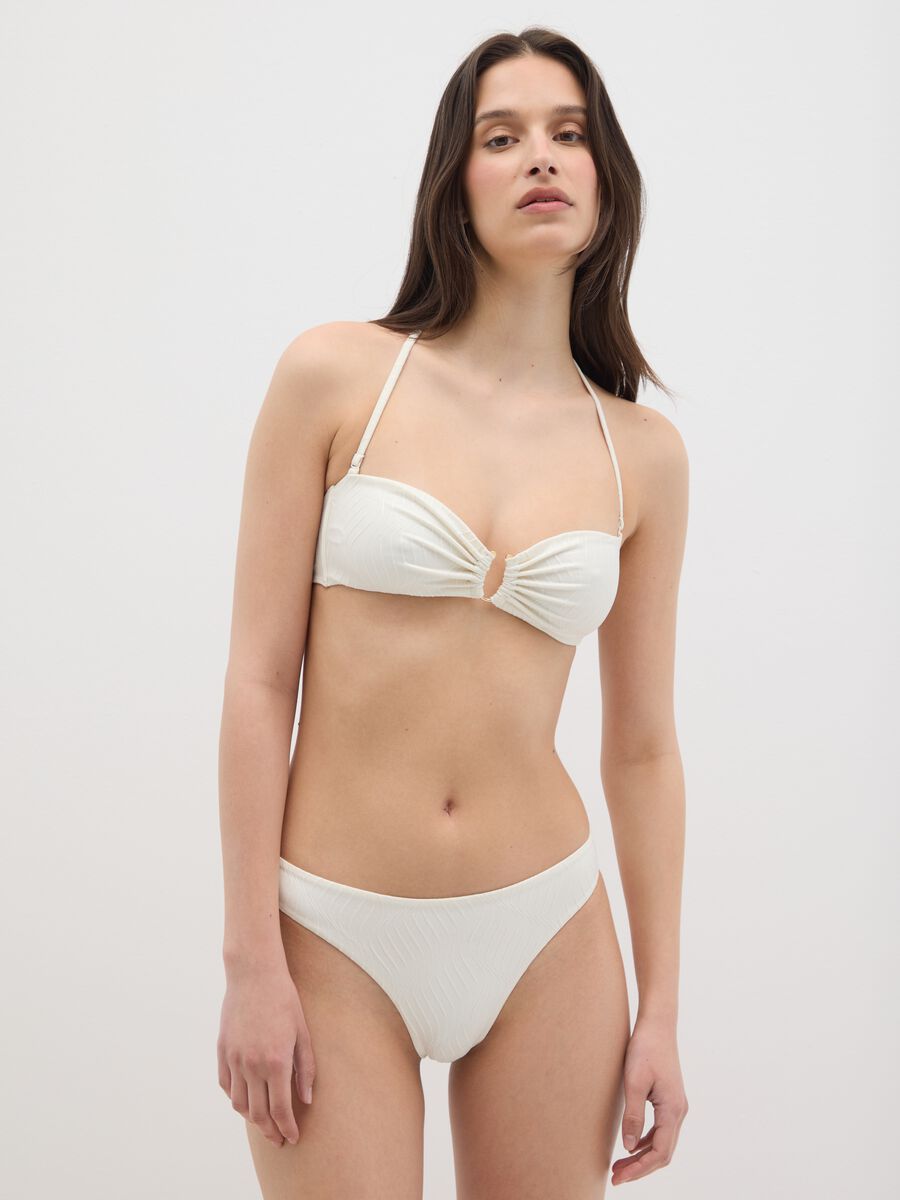 Women’s bikini top in white stretch fabric_0