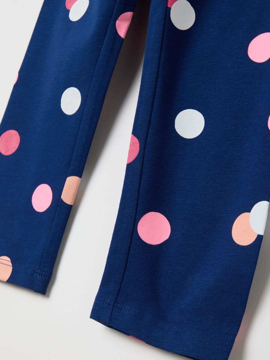 Blue three-quarter leggings in stretch cotton_3
