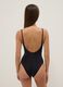 Black stretch fabric swimsuit with straps_1