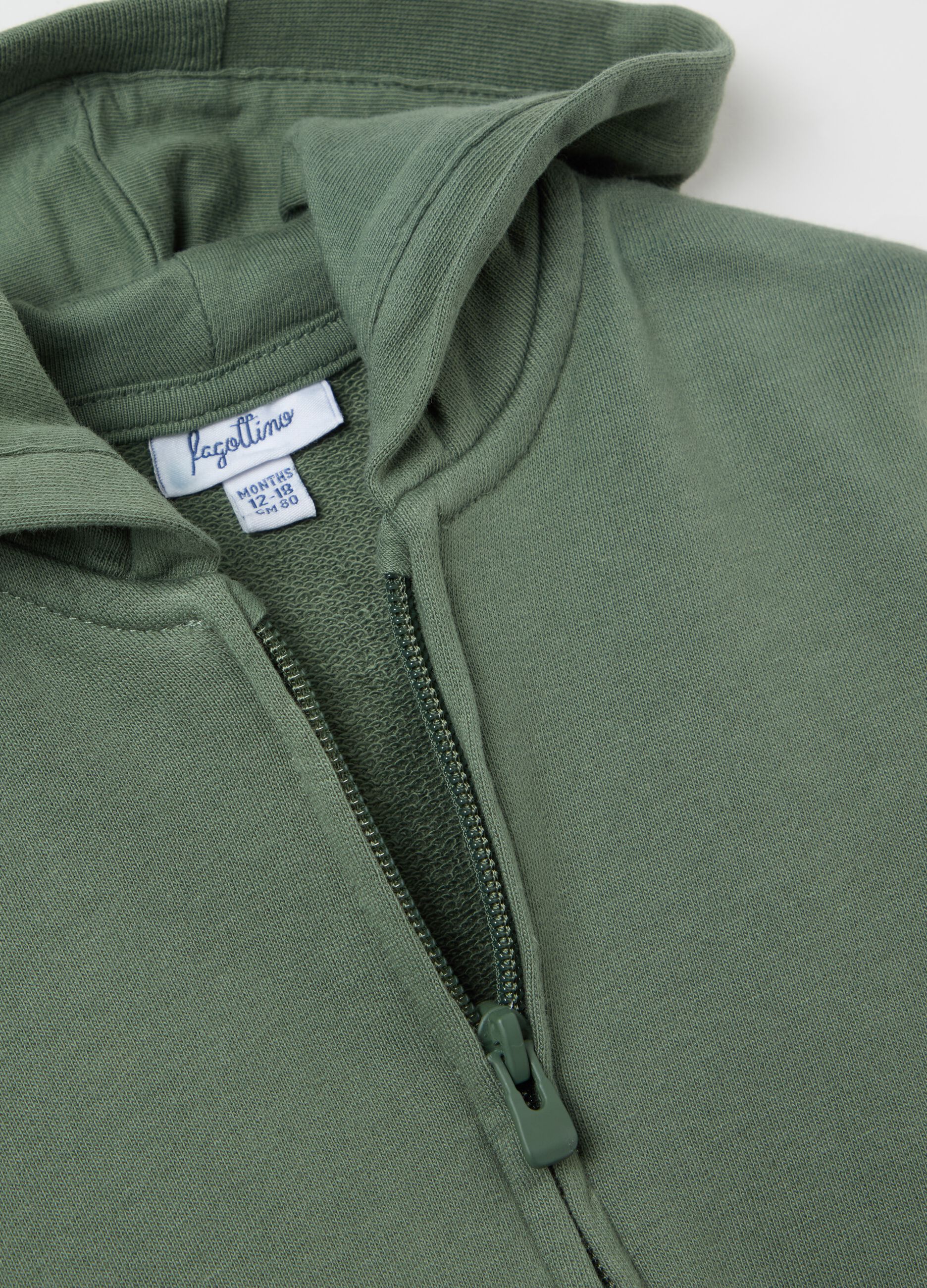 Full-zip sweatshirt in French terry with hood