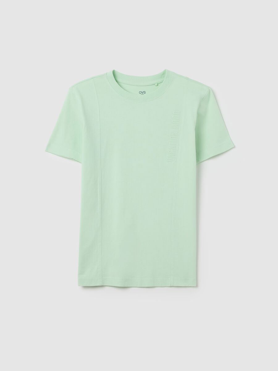 T-shirt da ragazzo in puro cotone verde regular fit_3