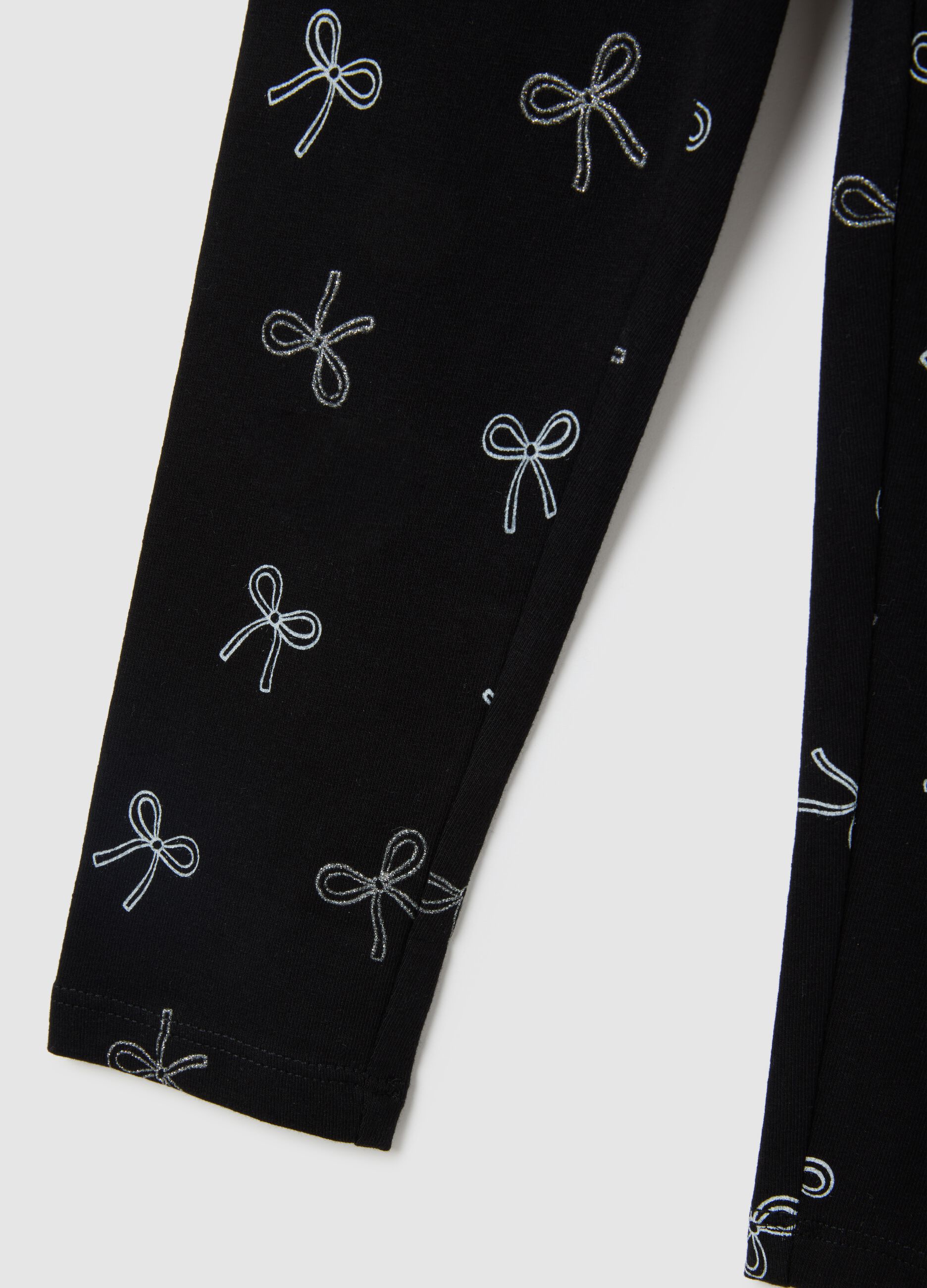 Girls' black skinny fit cotton leggings