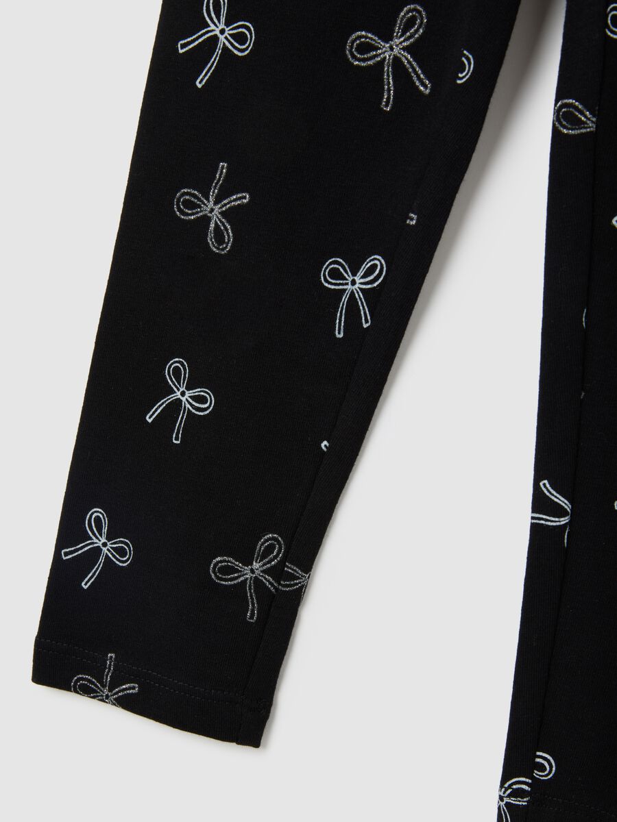Girls' black skinny fit cotton leggings_3