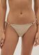 Slip da mare in tessuto elasticizzato beige con texture glitterata_1