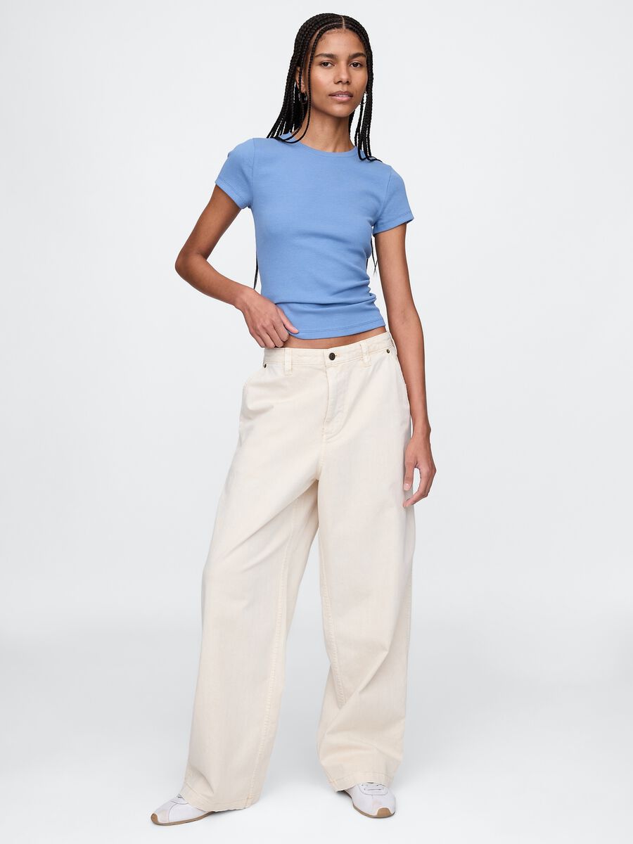 Slim-fit T-shirt in ribbed cotton_1