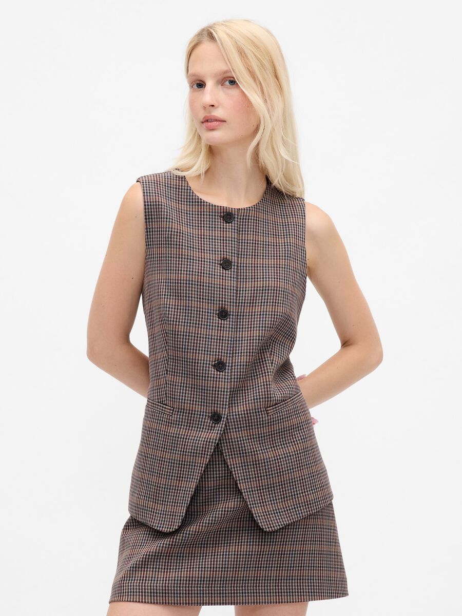 Multicolor vest in stretch fabric_0
