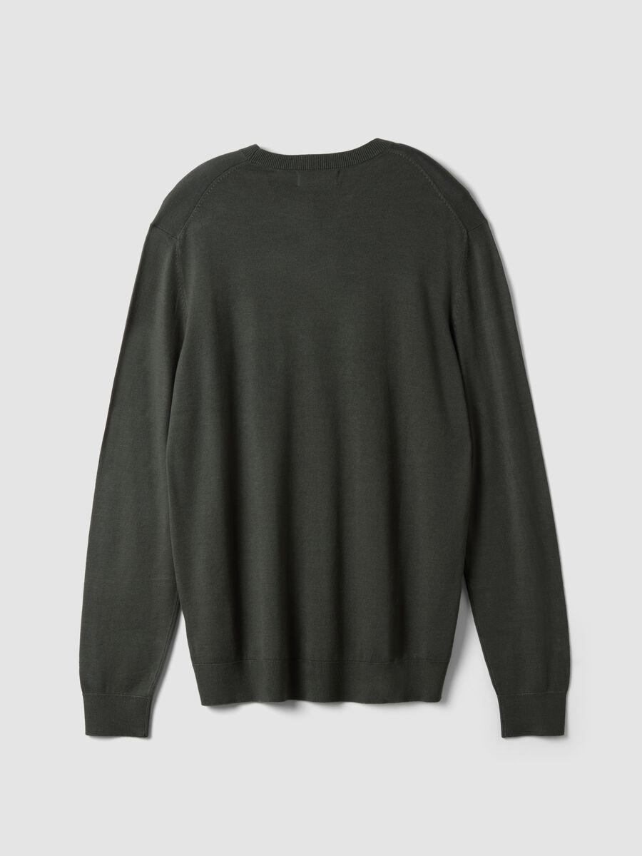 Maglia girocollo verde in misto viscosa regular fit_2