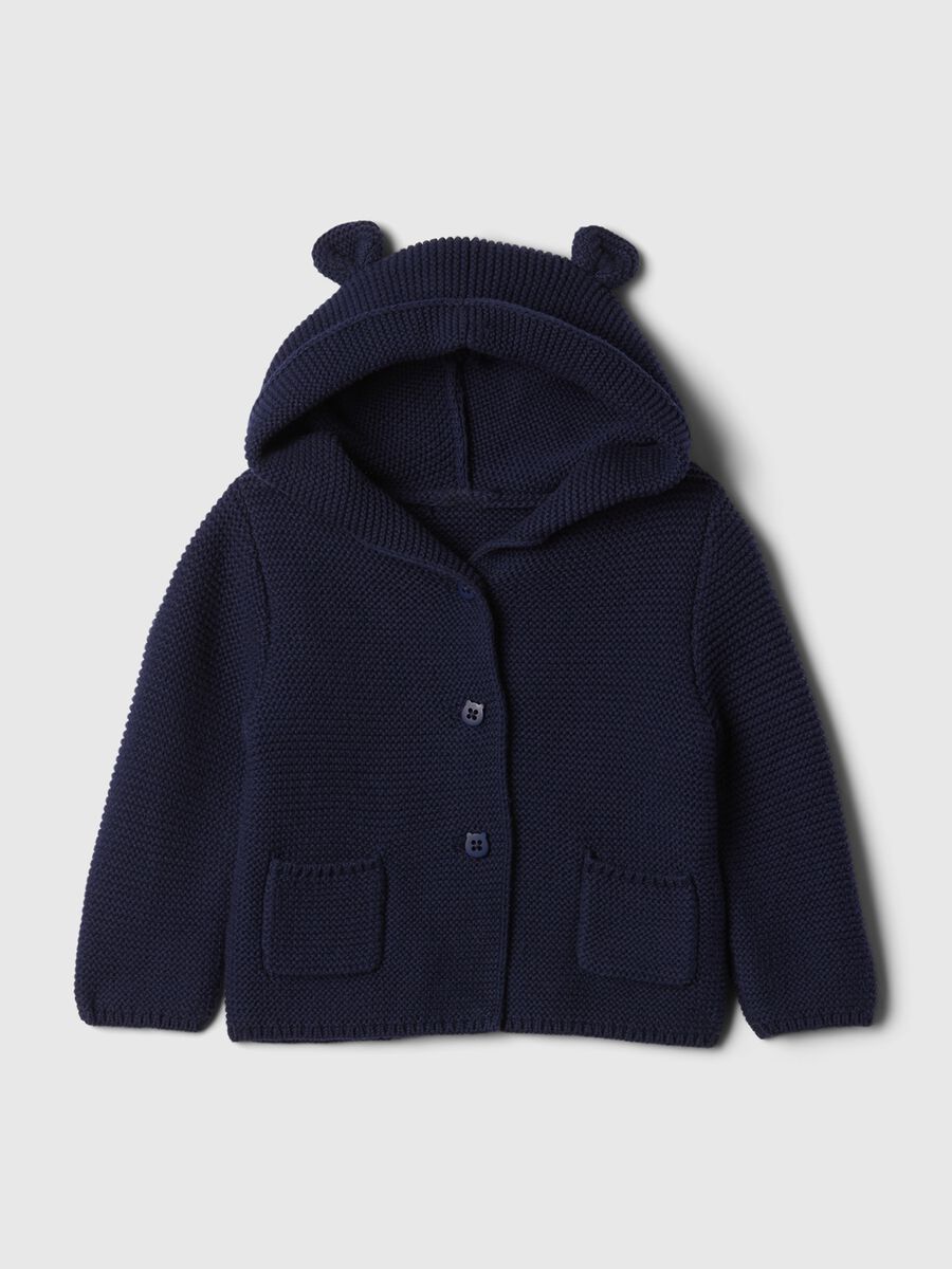 Cardigan blu unisex in cotone_0