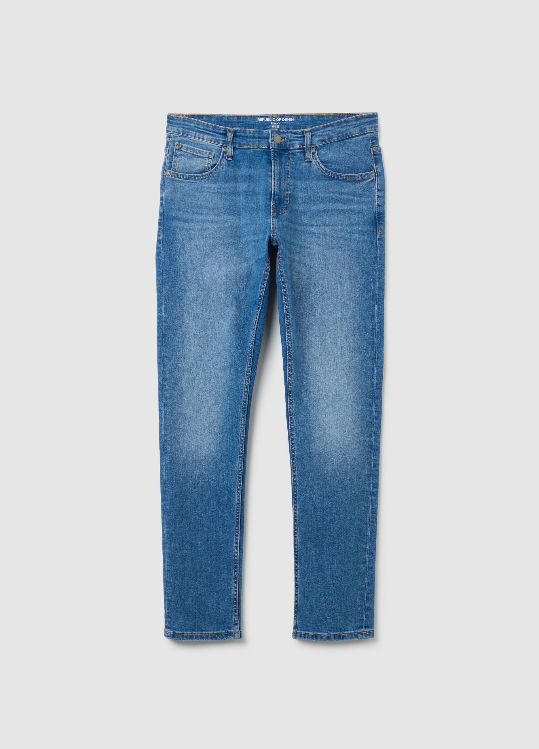 Blue Stretch Cotton Skinny Fit Jeans