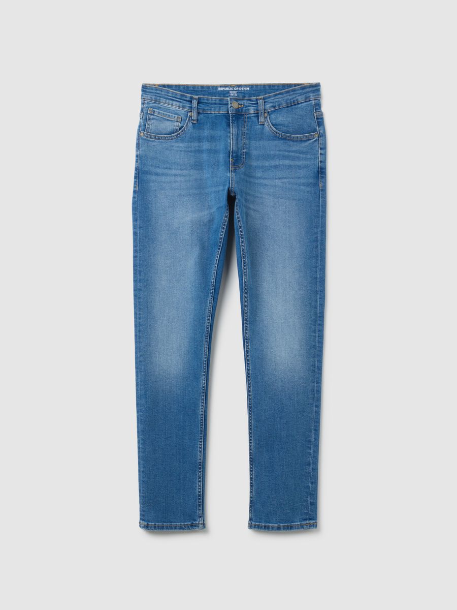 Jeans in cotone elasticizzato blu skinny fit_4