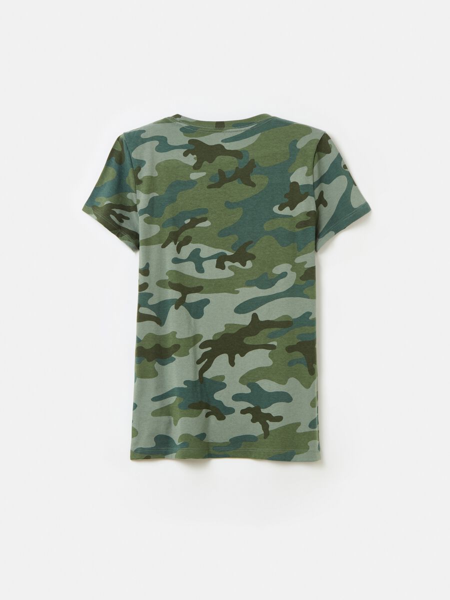 Camouflage T-shirt with logo print_1