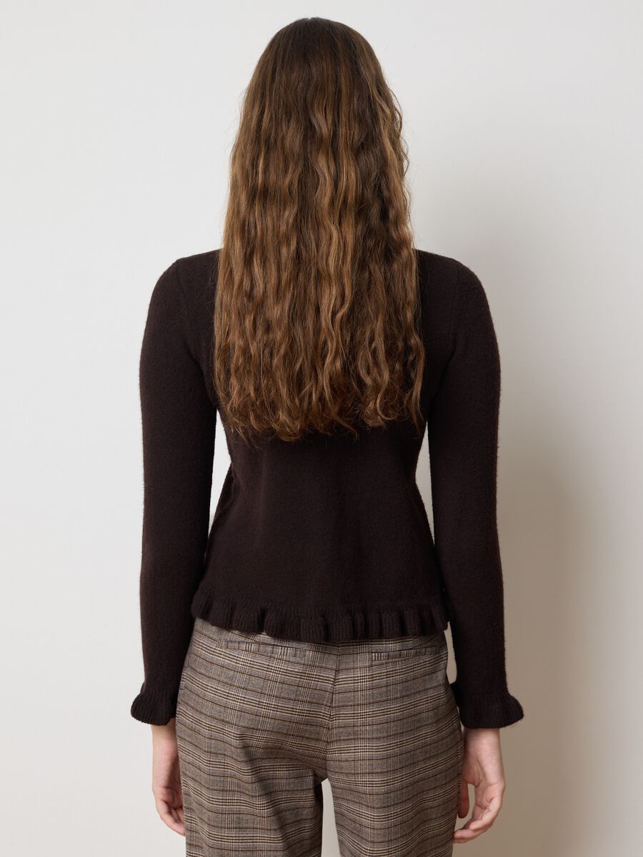 Cardigan marrone regular fit con bottoni_3