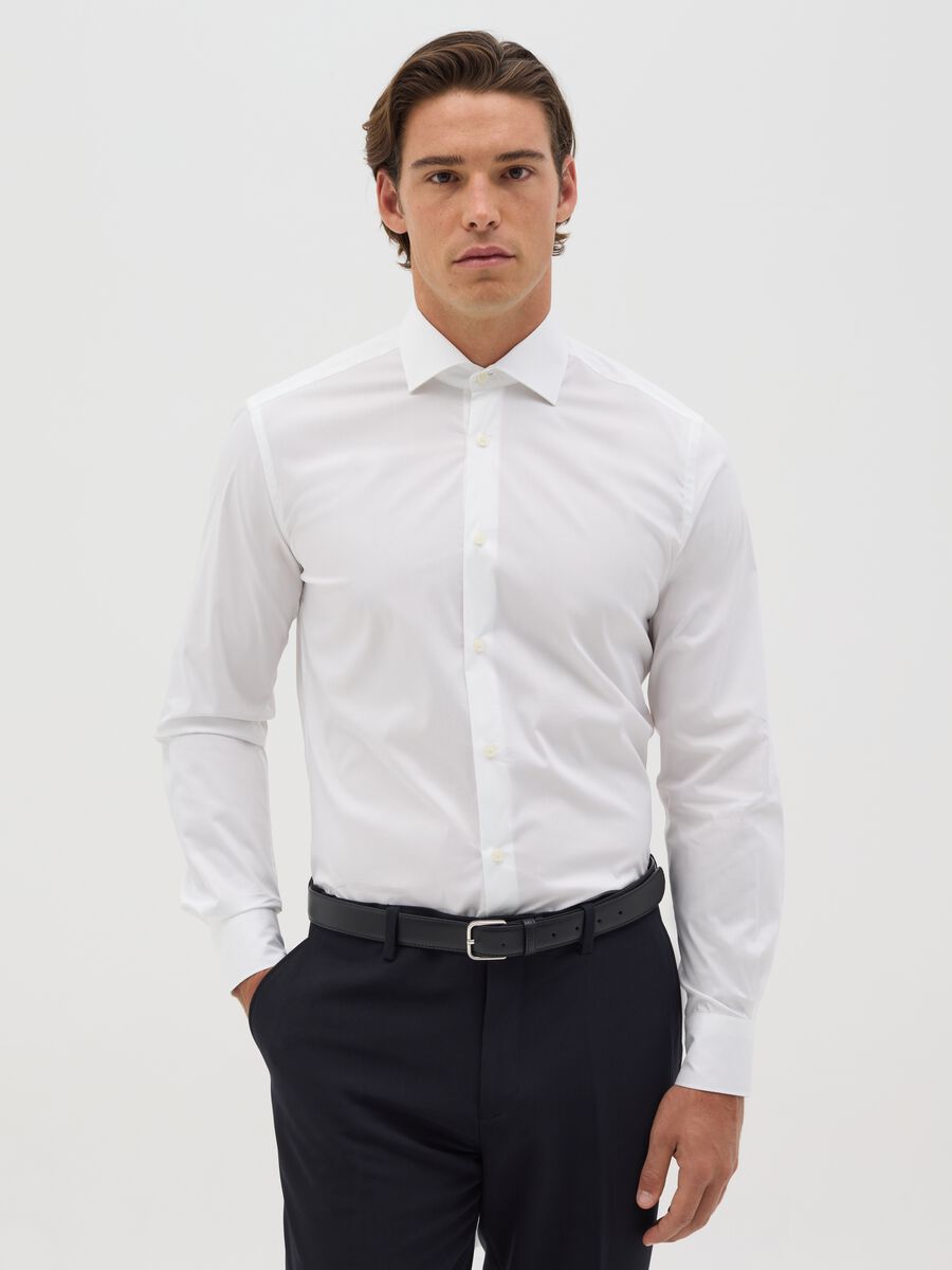 White slim-fit shirt_0