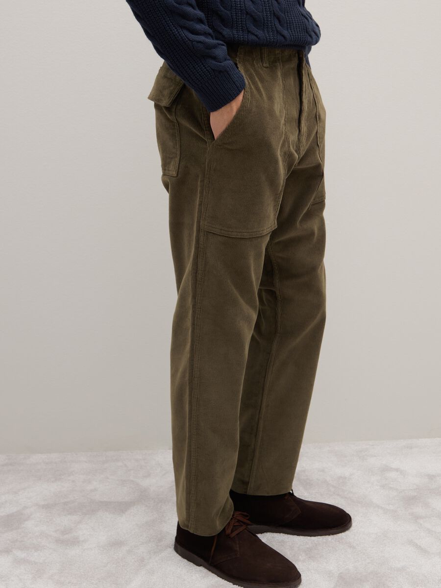 Green Stretch Velvet Trousers_3