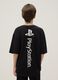 Children's black pure cotton regular fit T-shirt with PlayStation logo_1