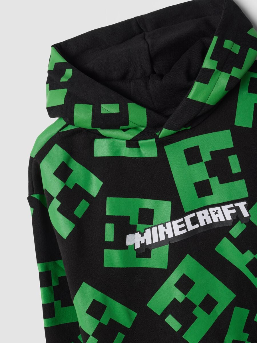 Black Minecraft all-over print cotton-blend oversized hoodie_2