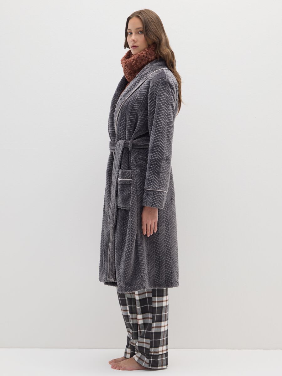 Grey robe with belt_1