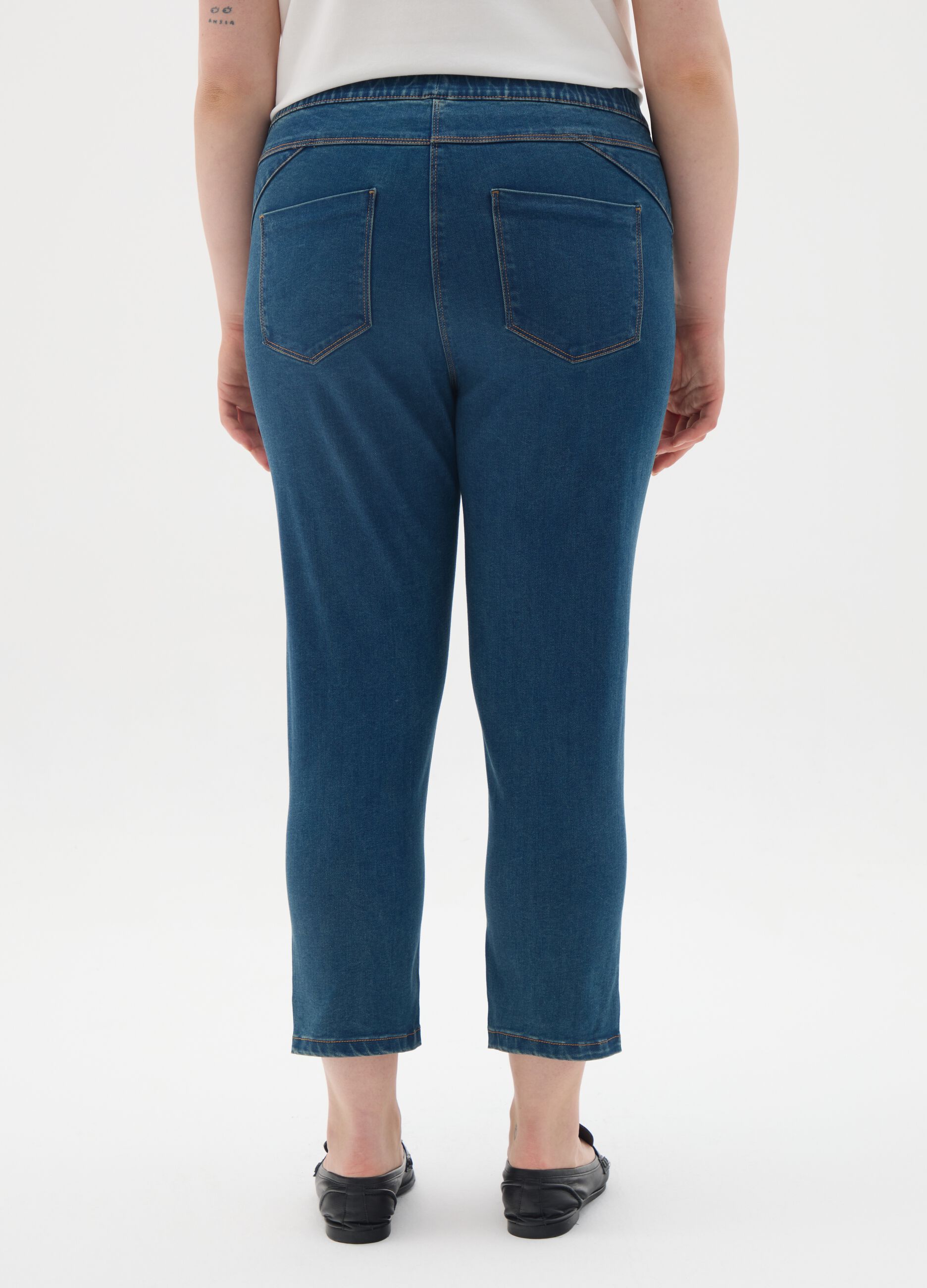 Women's blue denim regular fit jeggings