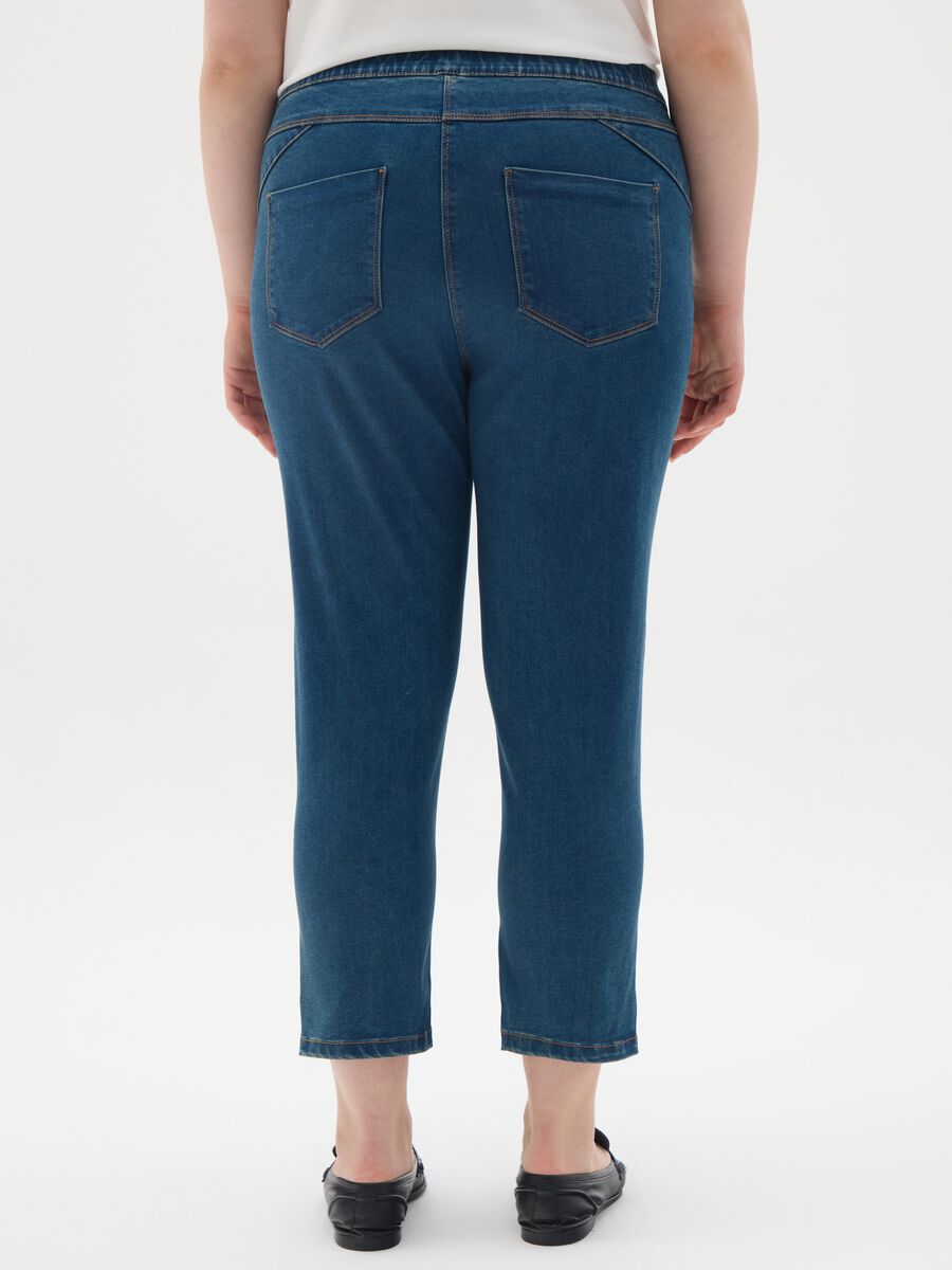 Women's blue denim regular fit jeggings_3