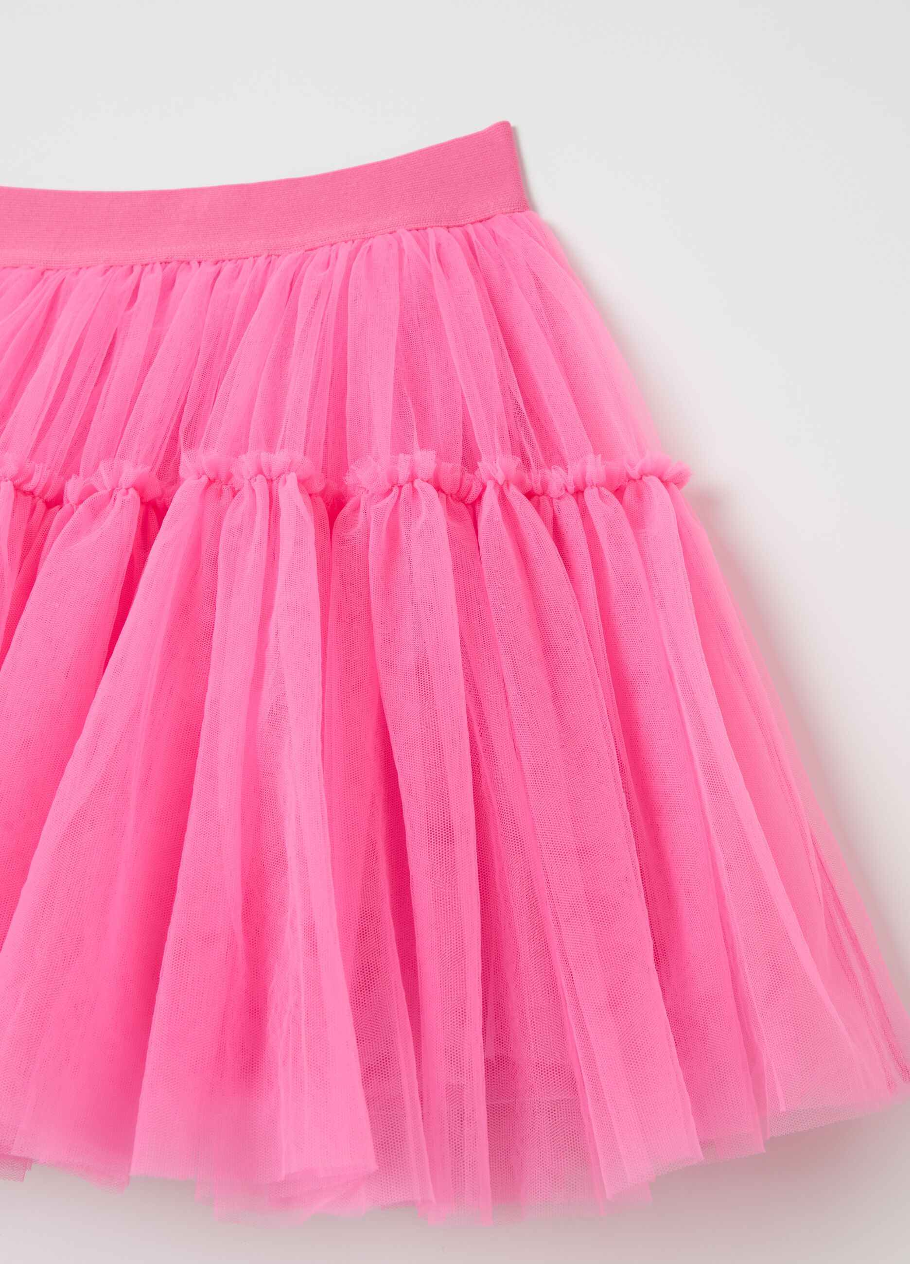 Miniskirt in tulle with flounce