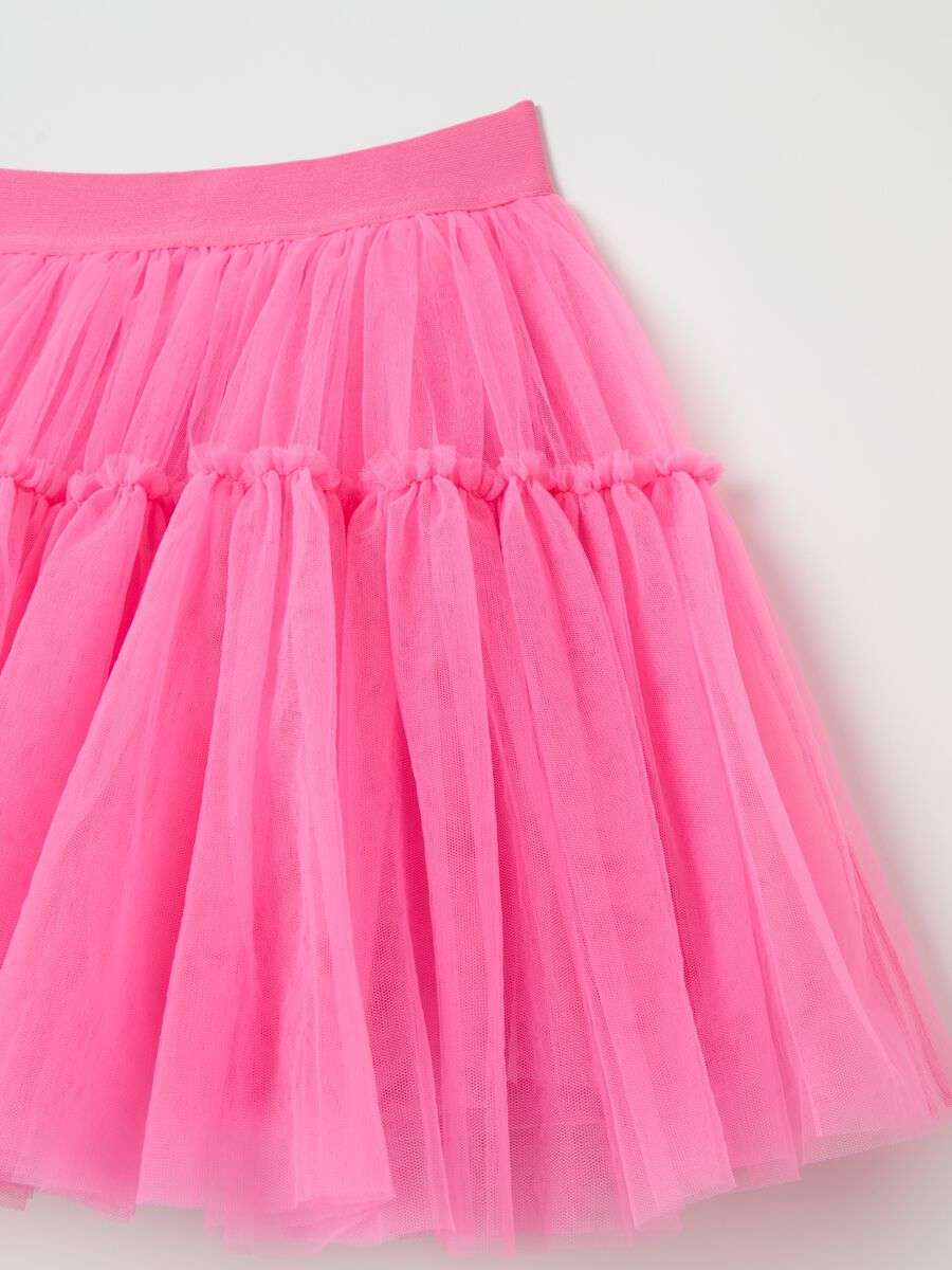Miniskirt in tulle with flounce_2