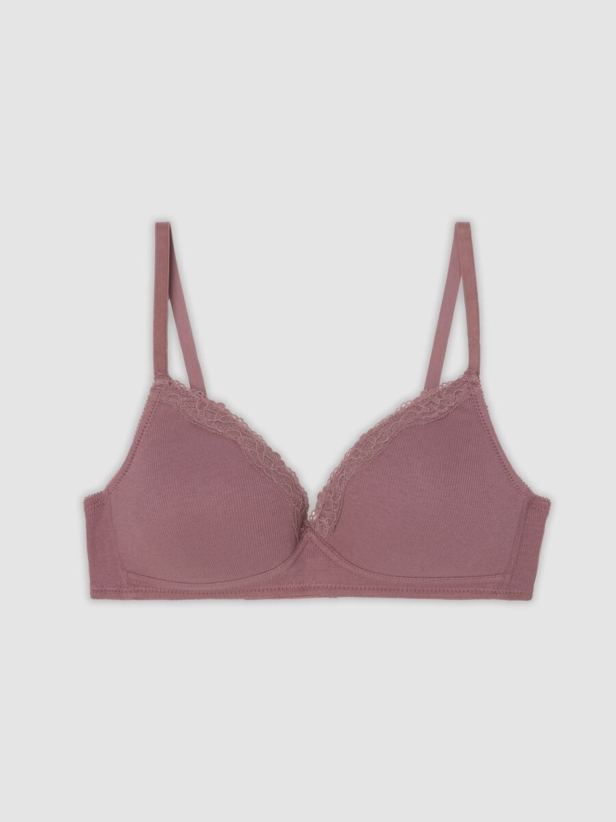 Reggiseno rosa in cotone organico elasticizzato imbottito_0