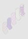 Pack of five long socks in white, lilac purple and light pink in stretch organic cotton_0