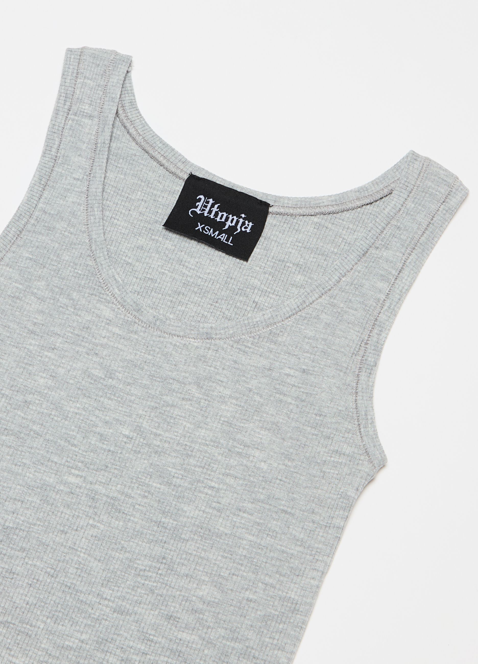 Ribbed Tank Top Mélange Grey