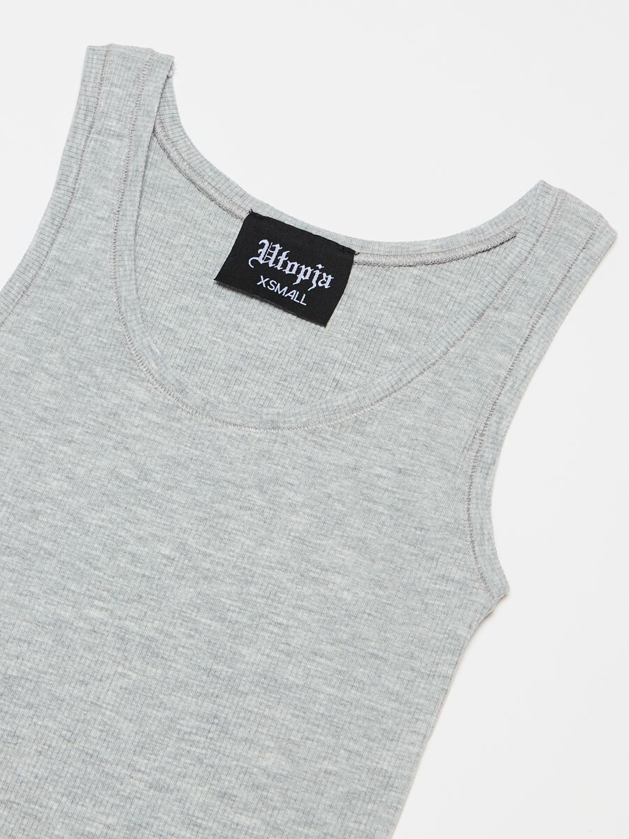 Ribbed Tank Top Grey Melange_6