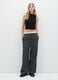 Wide-leg black multicolor blend trousers_0