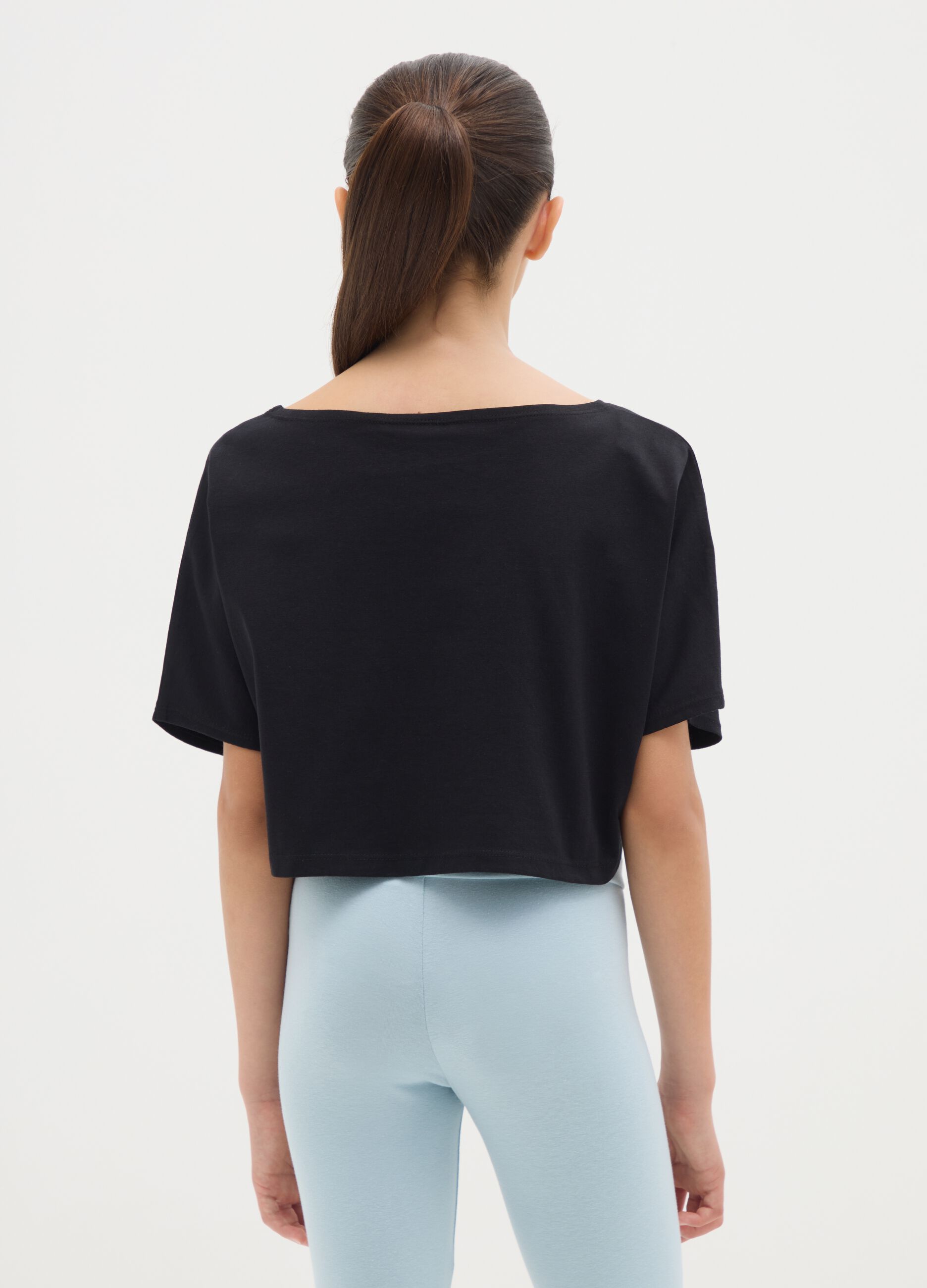 Black short sleeve T-shirt with Everlast print