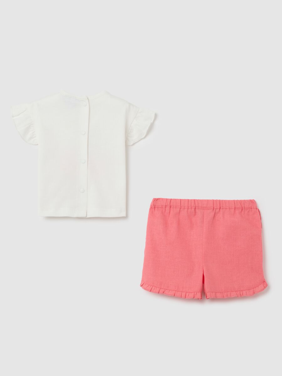 Baby set with t-shirt and ruffled shorts_1