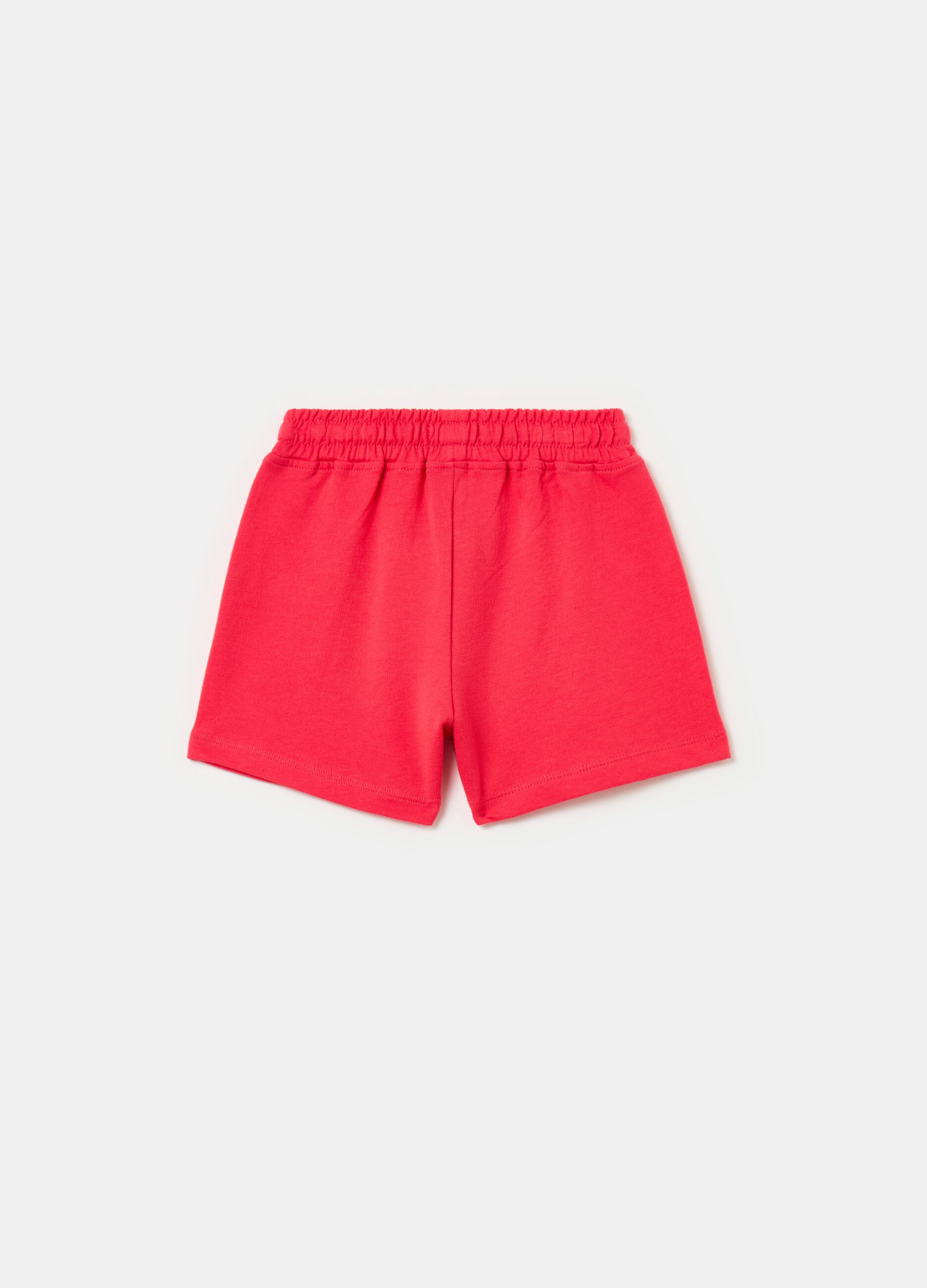 Fleece shorts with drawstring