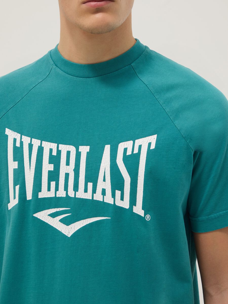 Green pure cotton T-shirt regular fit with Everlast logo_3