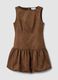 Abito marrone in tessuto elasticizzato con girocollo fitted_0