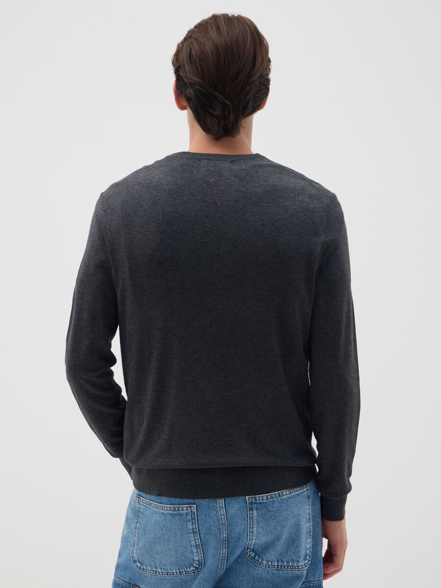 Grey viscose blend jumper regular fit_2