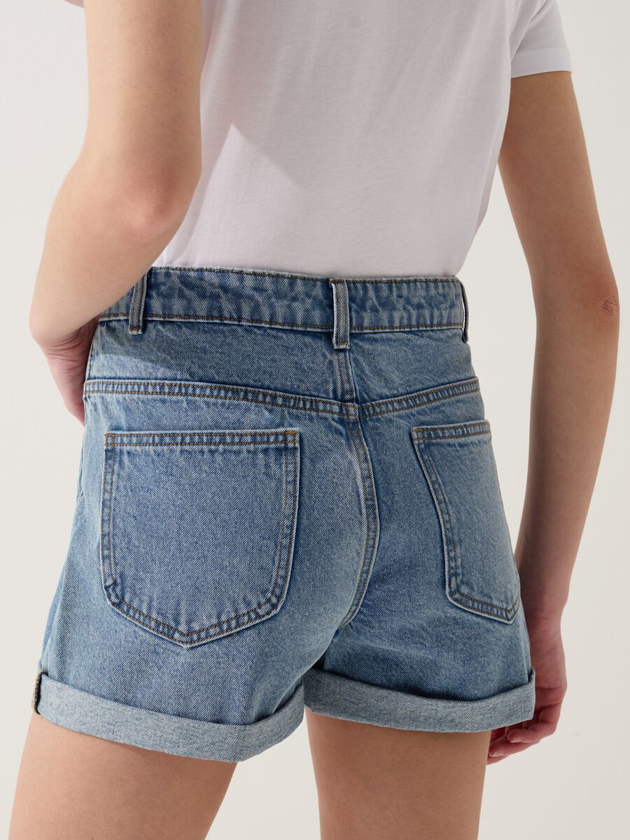 Shorts mom fit in denim_2