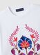 White pure cotton boxy fit T-shirt with floral embroidery_5