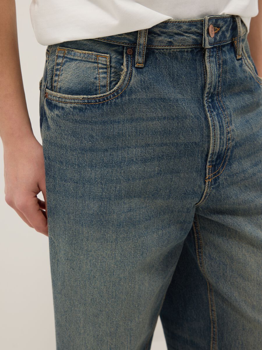 Jeans baggy blu in puro cotone_3